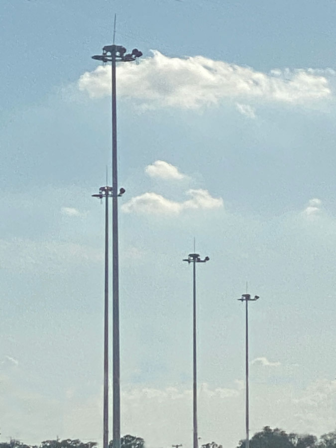 LED Lights on Pole - Distant View